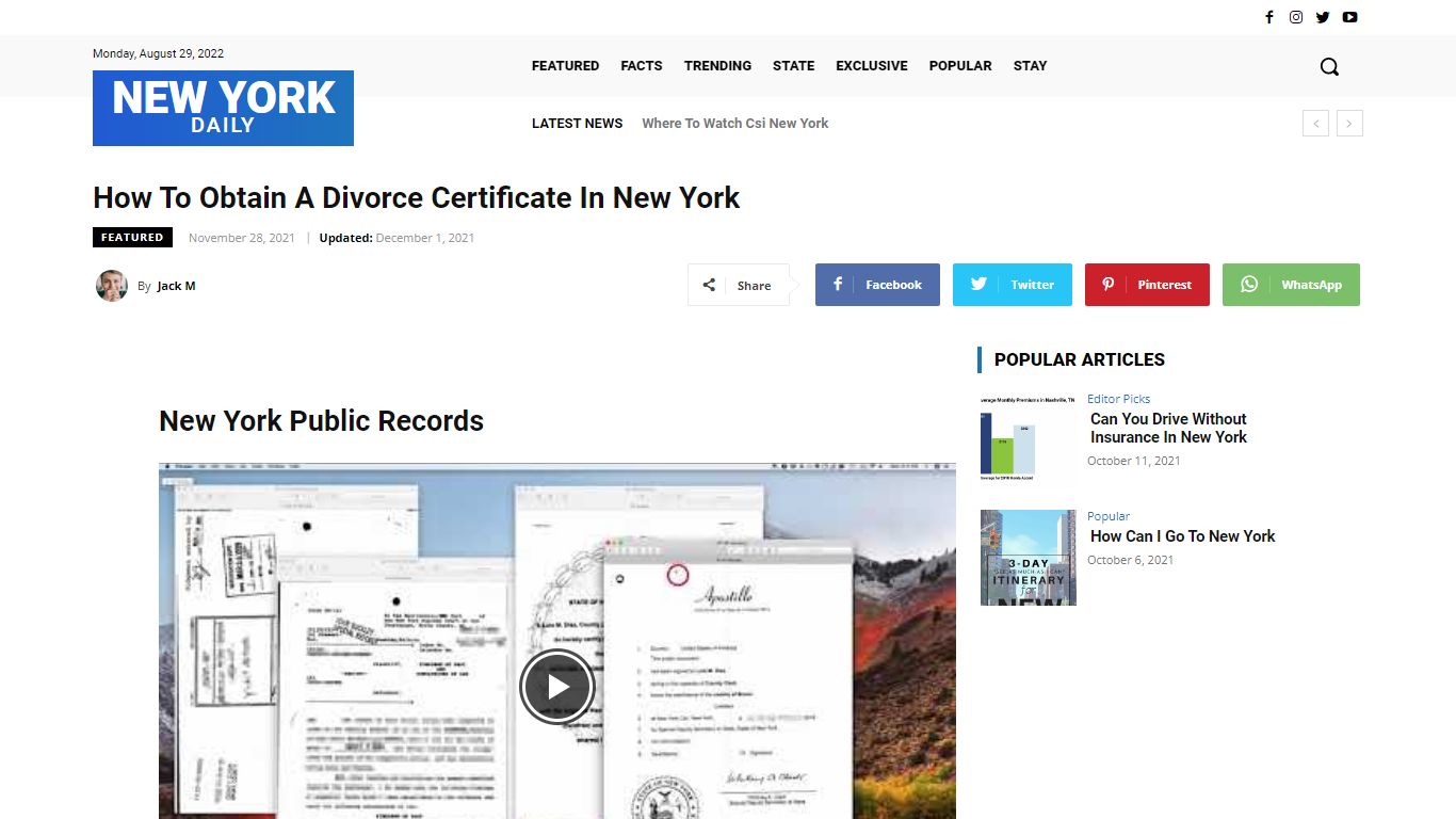 How To Obtain A Divorce Certificate In New York